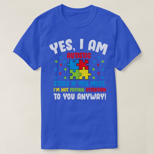 Månad för att öka medvetenheten om autism Ja, jag  T Shirt (Design framsida)