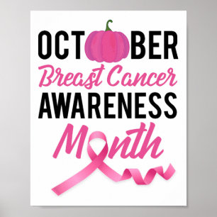 Månad för bröstcancermedvetande i oktober med tack poster