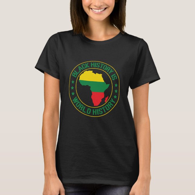 Månad för den svarta världshistorien i Retro Afro  T Shirt (Framsida)