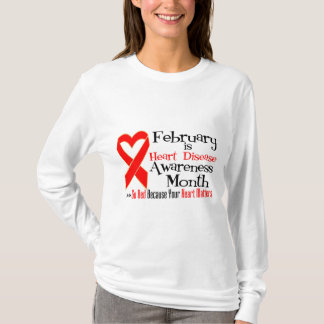 Månad för Februari hjärtsjukdommedvetenhet T-shirt
