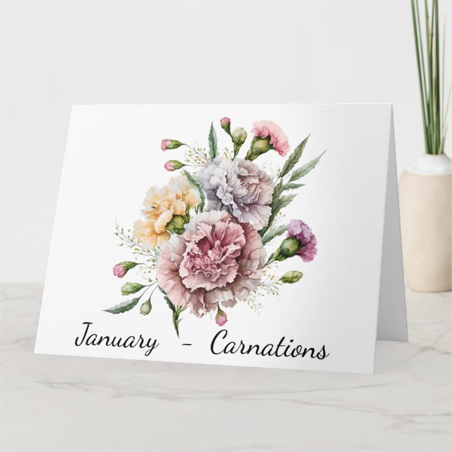 Månad för födelsedagskort i januari kort (Framsida)