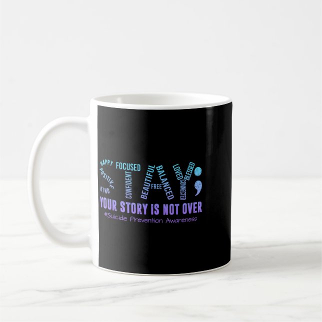Månad för förebyggande av psykisk ohälsa Lila Teal Kaffemugg (Vänster)