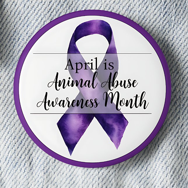 Månad för kännedom om djurmisshandel knapp (April is Animal Abuse Awareness month pinback button.)