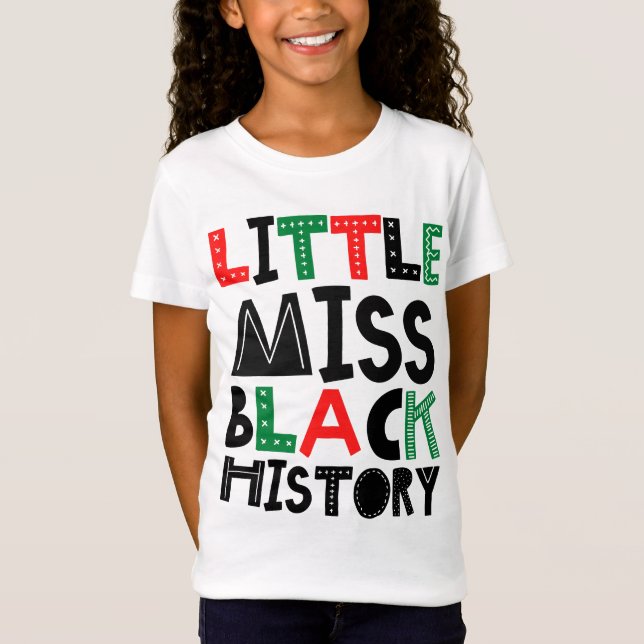 Månad för liten miss Black History T Shirt (Framsida)