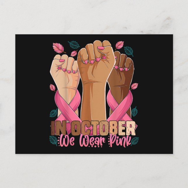 Månad för medvetandegörande om bröstcancer i oktob helg vykort (Framsida)