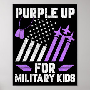 Månad för militärt barn lila upp för militär poster