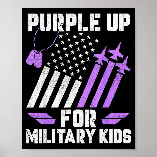 Månad för militärt barn lila upp för militär poster (Framsidan)