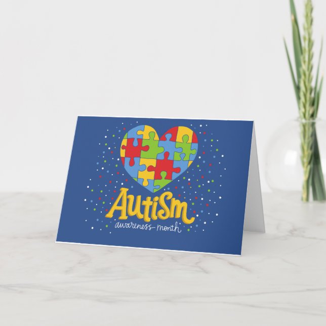 Månad för ökad medvetenhet om autism kort (Framsida)
