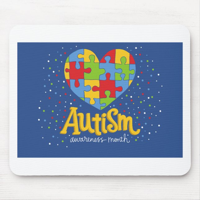 Månad för ökad medvetenhet om autism musmatta (Framsidan)