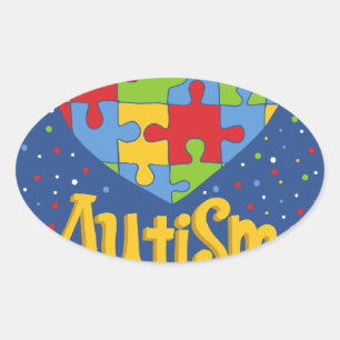 Månad för ökad medvetenhet om autism ovalt klistermärke