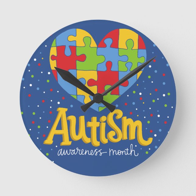 Månad för ökad medvetenhet om autism rund klocka (Framsida)