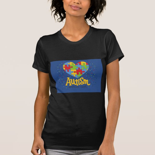 Månad för ökad medvetenhet om autism t-shirt (Framsida)