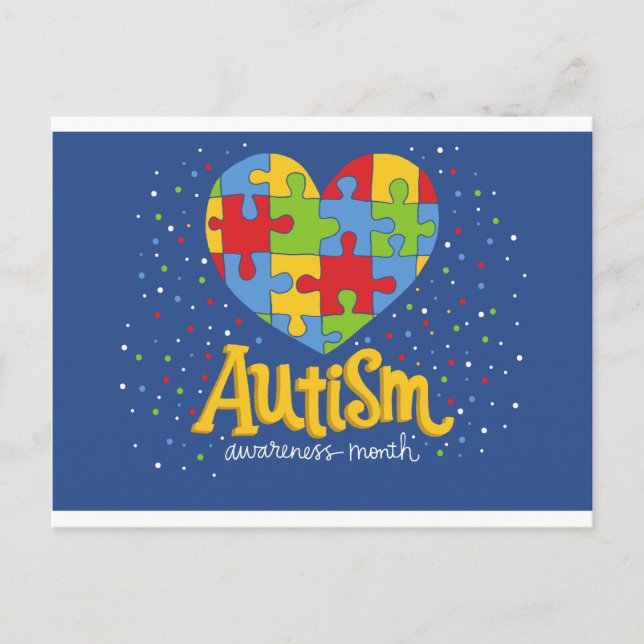 Månad för ökad medvetenhet om autism vykort (Framsida)