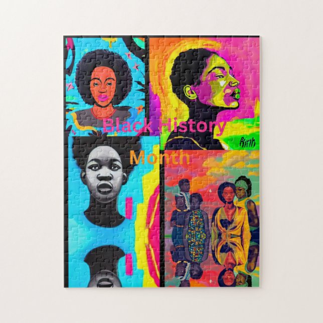 Månad för svart historik, kollage pussel (Vertikal)