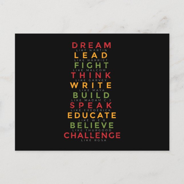 Månad för svart historik vykort (Framsida)