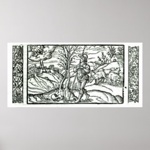 Månad i januari från en Shepherds-kalender Poster