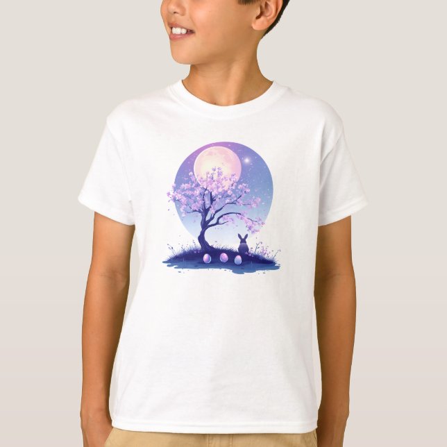 Månad Rabbent Natt T Shirt (Framsida)