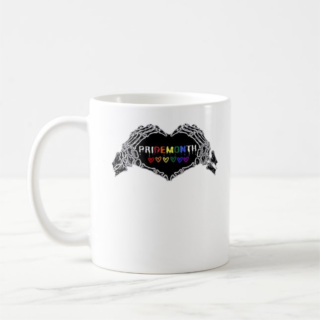 Månad Skeleton Heart Händer LGBTQIA Kaffemugg (Vänster)