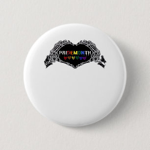 Månad Skeleton Heart Händer LGBTQIA Knapp