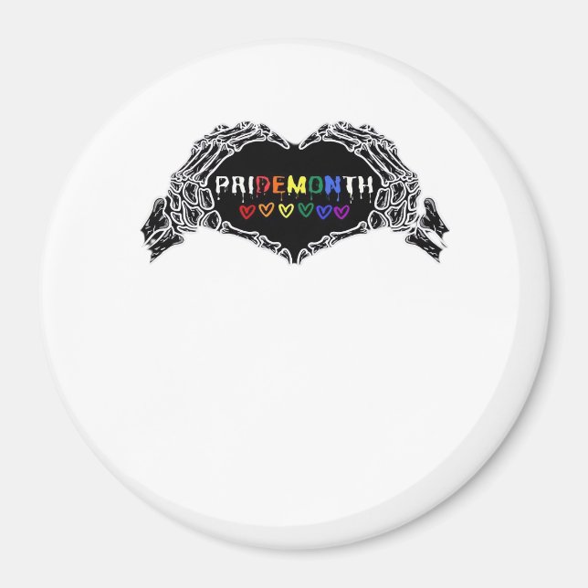 Månad Skeleton Heart Händer LGBTQIA Magnet (Framsidan)