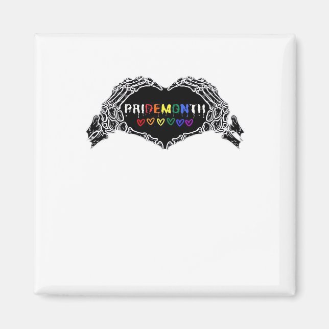 Månad Skeleton Heart Händer LGBTQIA Magnet (Framsidan)