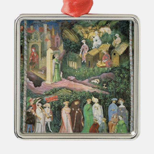 Månaden av Juni, c.1400 Julgransprydnad Metall (Framsidan)