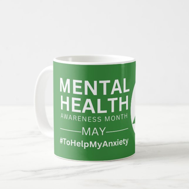 Månaden för medvetenhet om psykisk hälsa | Ångest Kaffemugg (Framsida vänster)