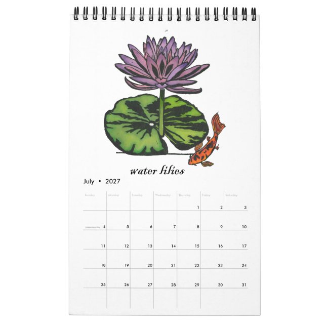 Månadens blomkalender kalender (Jul 2027)