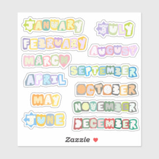 månader av ett år journal klistermärken