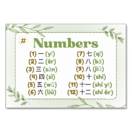 Månader i kinesiska (Flash-kort) Bordsnummer
