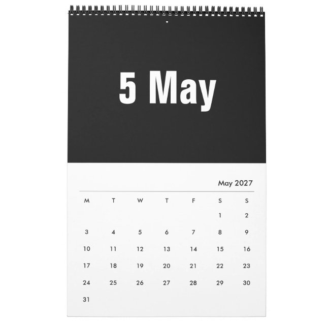 Månader i vitt ~ 2025 kalender (May 2027)
