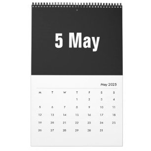 Månader i vitt ~ 2025 kalender