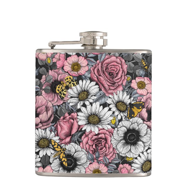 Månader på blomblandning i rosa och grått fickplunta (Framsidan)