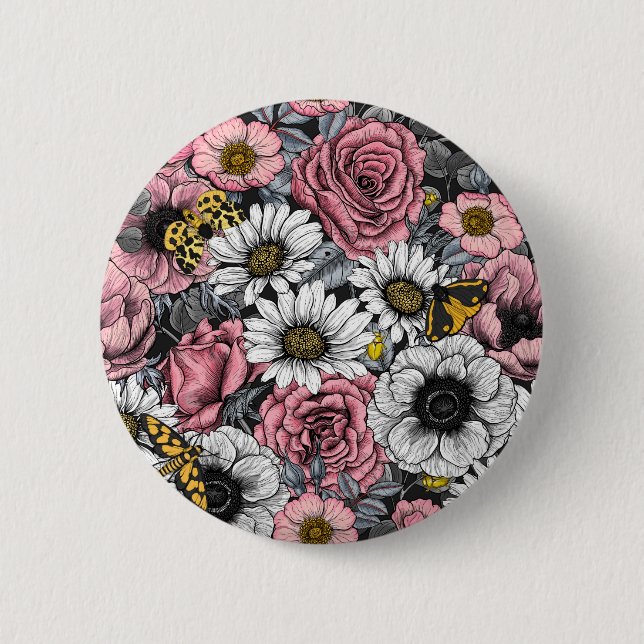 Månader på blomblandning i rosa och grått knapp (Framsida)