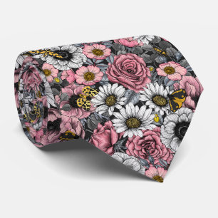 Månader på blomblandning i rosa och grått slips