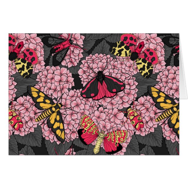 Månader på rosa vattenvägar hälsningskort (Framsidan Horizontal)