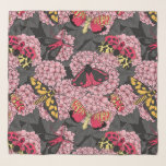 Månader på rosa vattenvägar sjal<br><div class="desc">Vektorillustration i hand plockade med flera månader på blåblommor i vattenskogar</div>