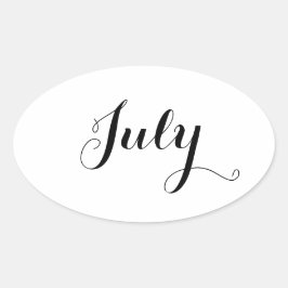 Månadklistermärkear: Juli Ovalt Klistermärke