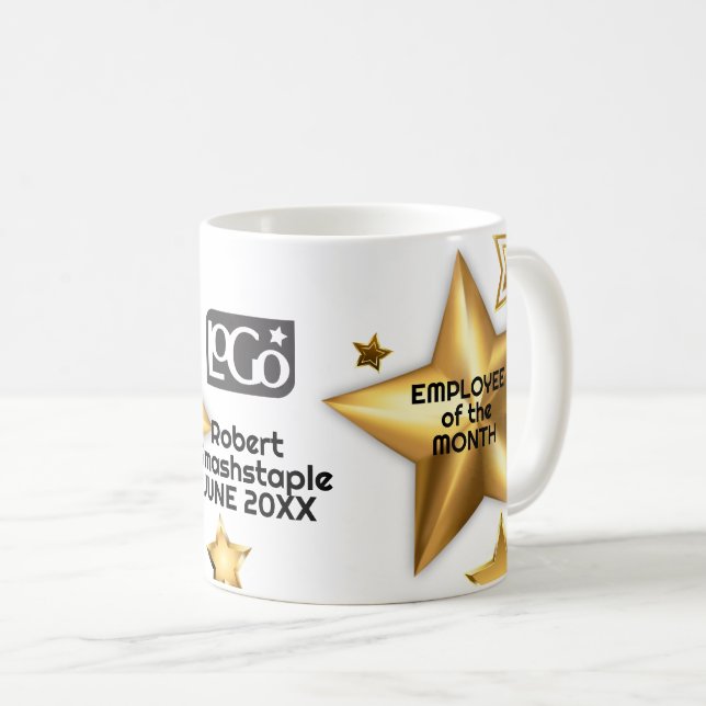 Månadsarbetaren Faux guld stjärnor Kaffemugg (Framsida höger)