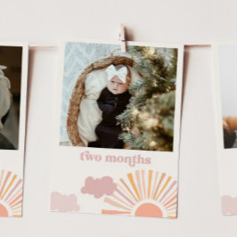 Månadsbanderoll för flicka Sol - två månader Inbjudningar