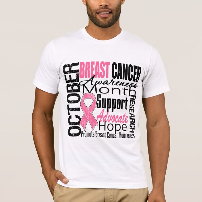 Månadsbelöning för bröstcancer tee shirt (Framsida)