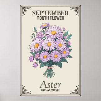 Månadsblomma i augusti poster