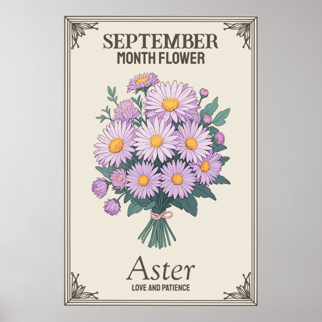 Månadsblomma i augusti poster (Framsidan)