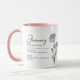 Månadsblommans minimalistisk januari mugg