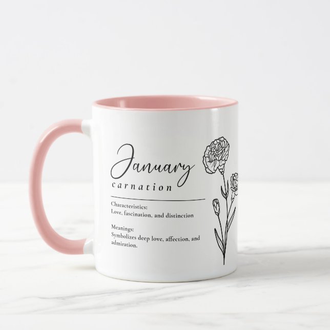 Månadsblommans minimalistisk januari mugg (Vänster)