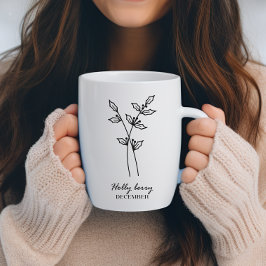 Månadsblomning i december måndag Monogram Kaffemugg