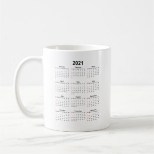 Månadsdatum 2021 kaffemugg