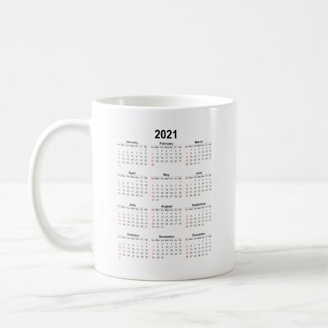 Månadsdatum 2021 kaffemugg (Vänster)