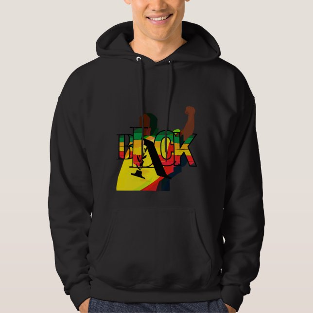 Månadsdesign för svart historik hoodie (Framsida)
