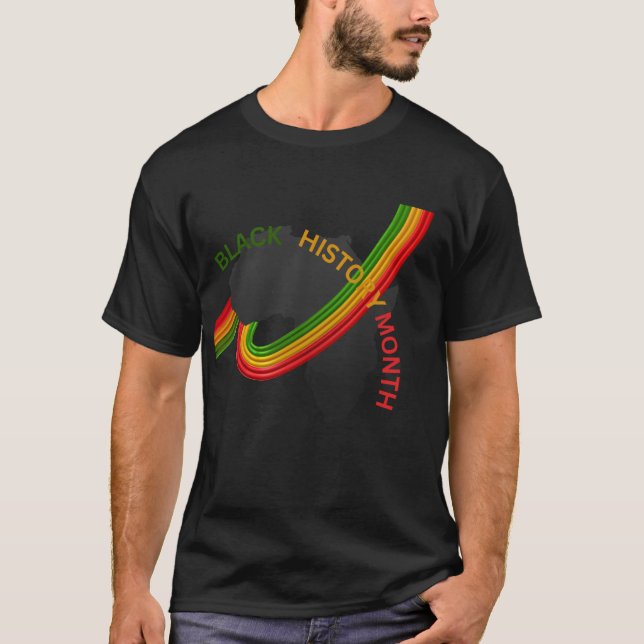månadsdesign för svart historik t shirt (Framsida)